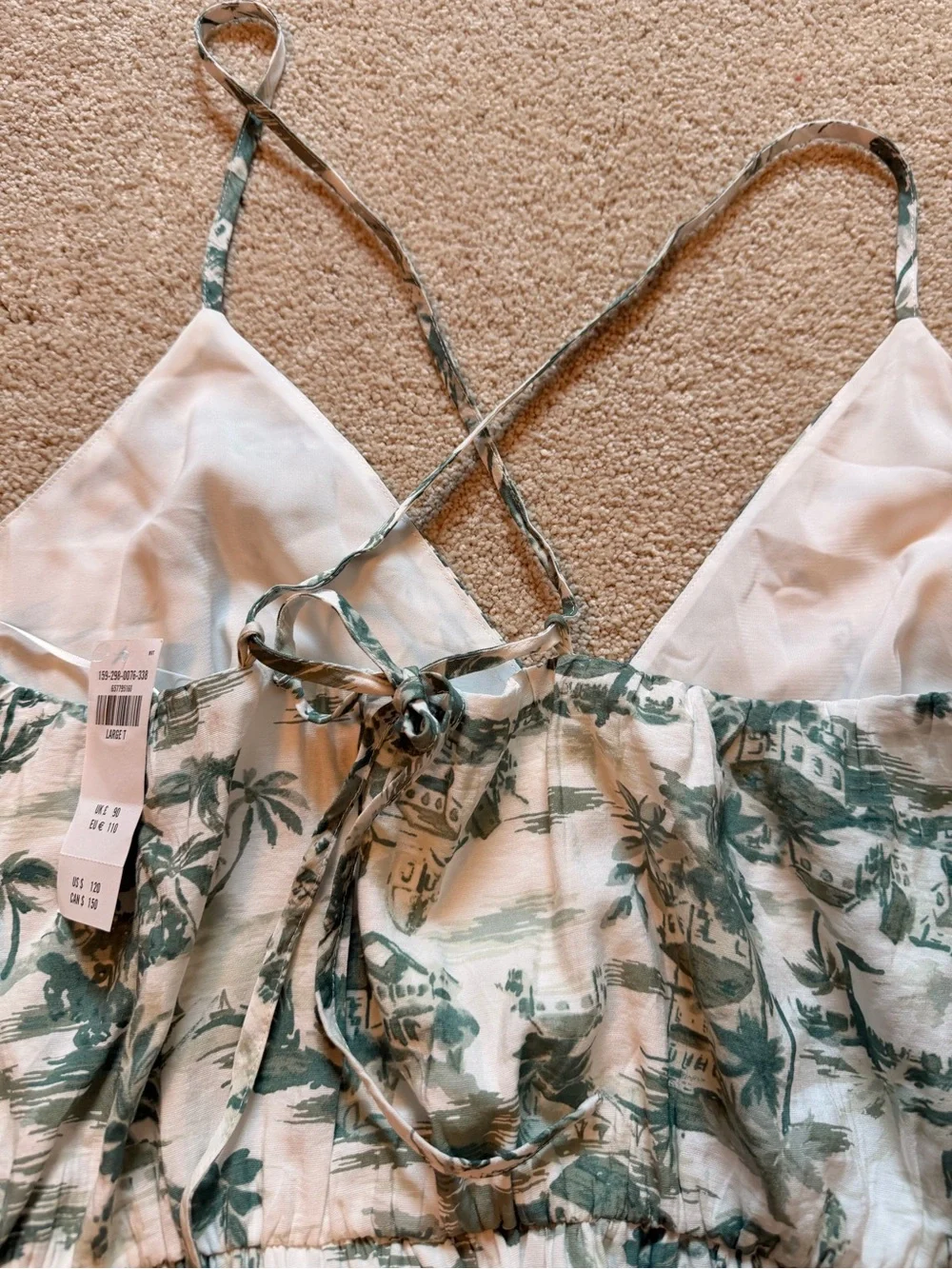 Green and White Maxi Sundress